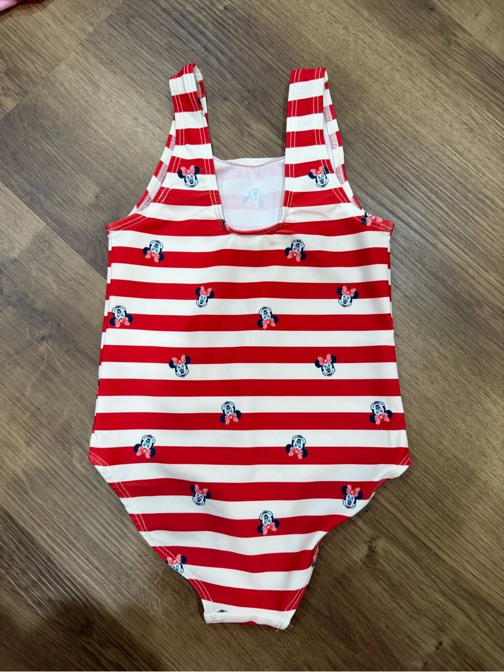 Old Navy Red and White Striped Minnie Mouse One-Piece Swimsuit